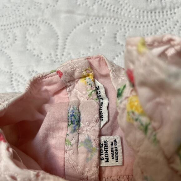 Janie And Jack Floral Eyelet Romper Size 6-12m - Picture 5 of 5